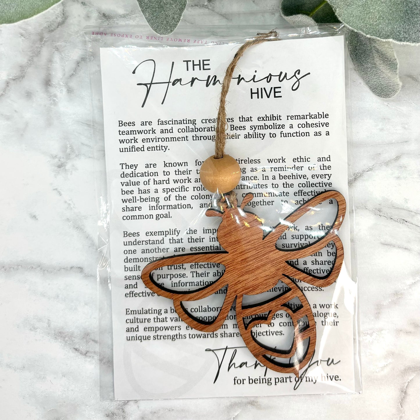 The Harmony Hive Bee Story Card Ornament/Car Charm/ Bag Charm