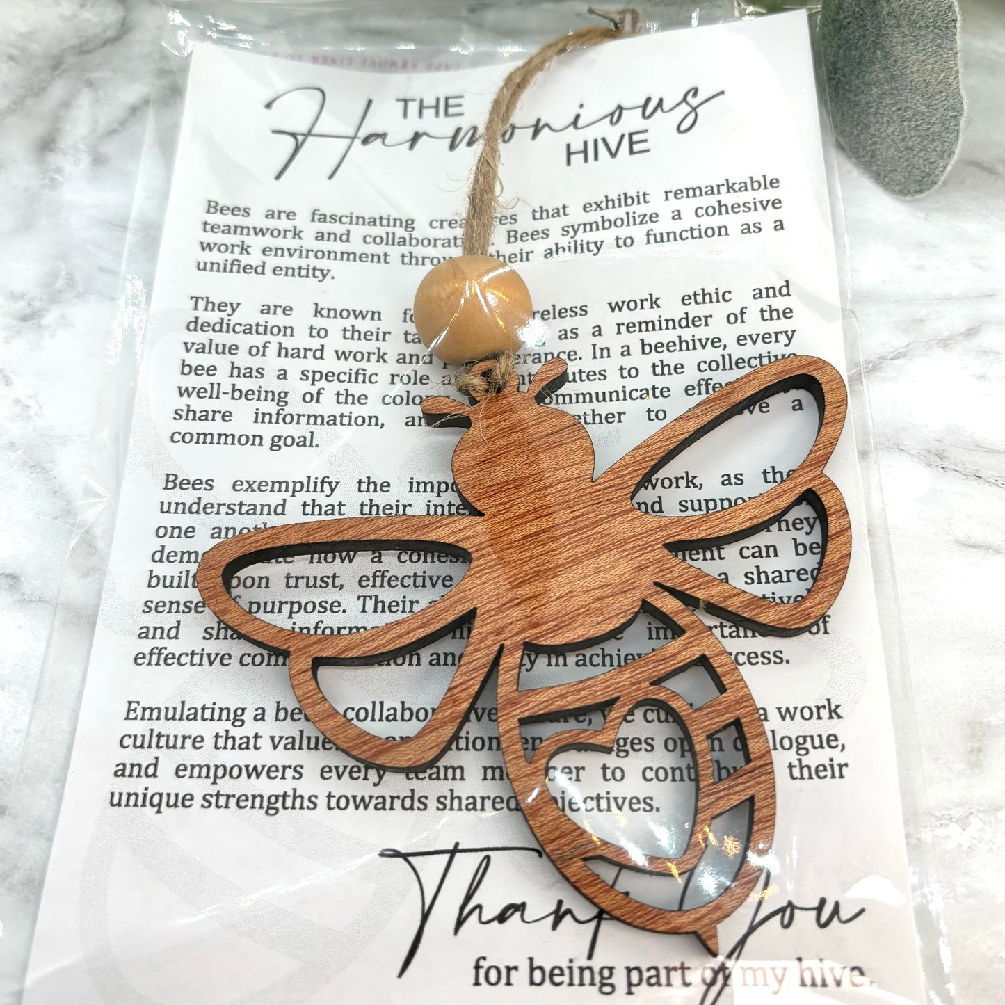 The Harmony Hive Bee Story Card Ornament/Car Charm/ Bag Charm