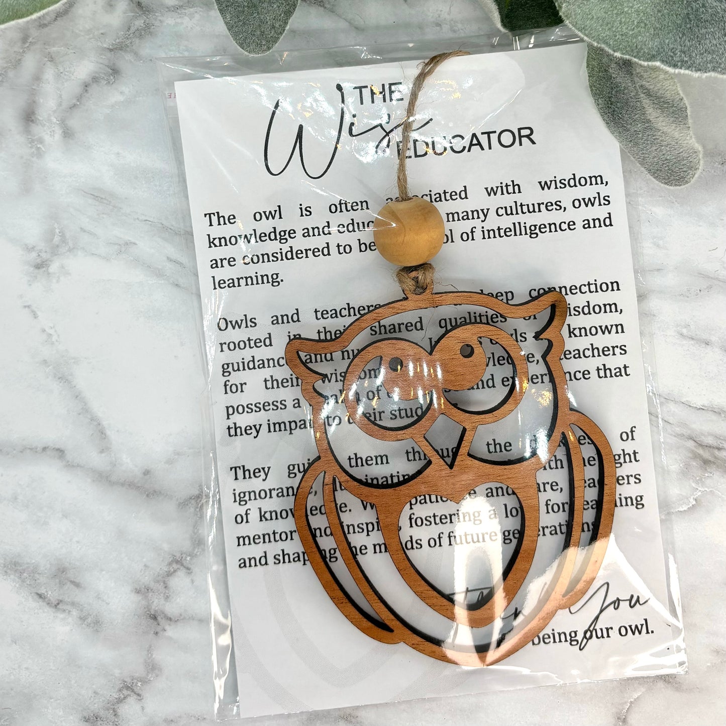 The Wise Educator Owl Story Card Ornament/Car Charm/ Bag Charm