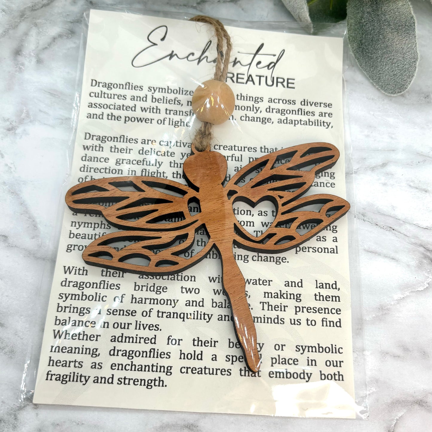 Dragonfly Enchanted Creature Story Card Ornament/Car Charm/ Bag Charm