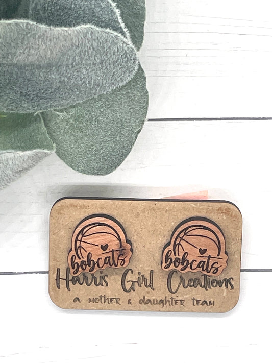 Bobcats School Spirit Stud Earrings