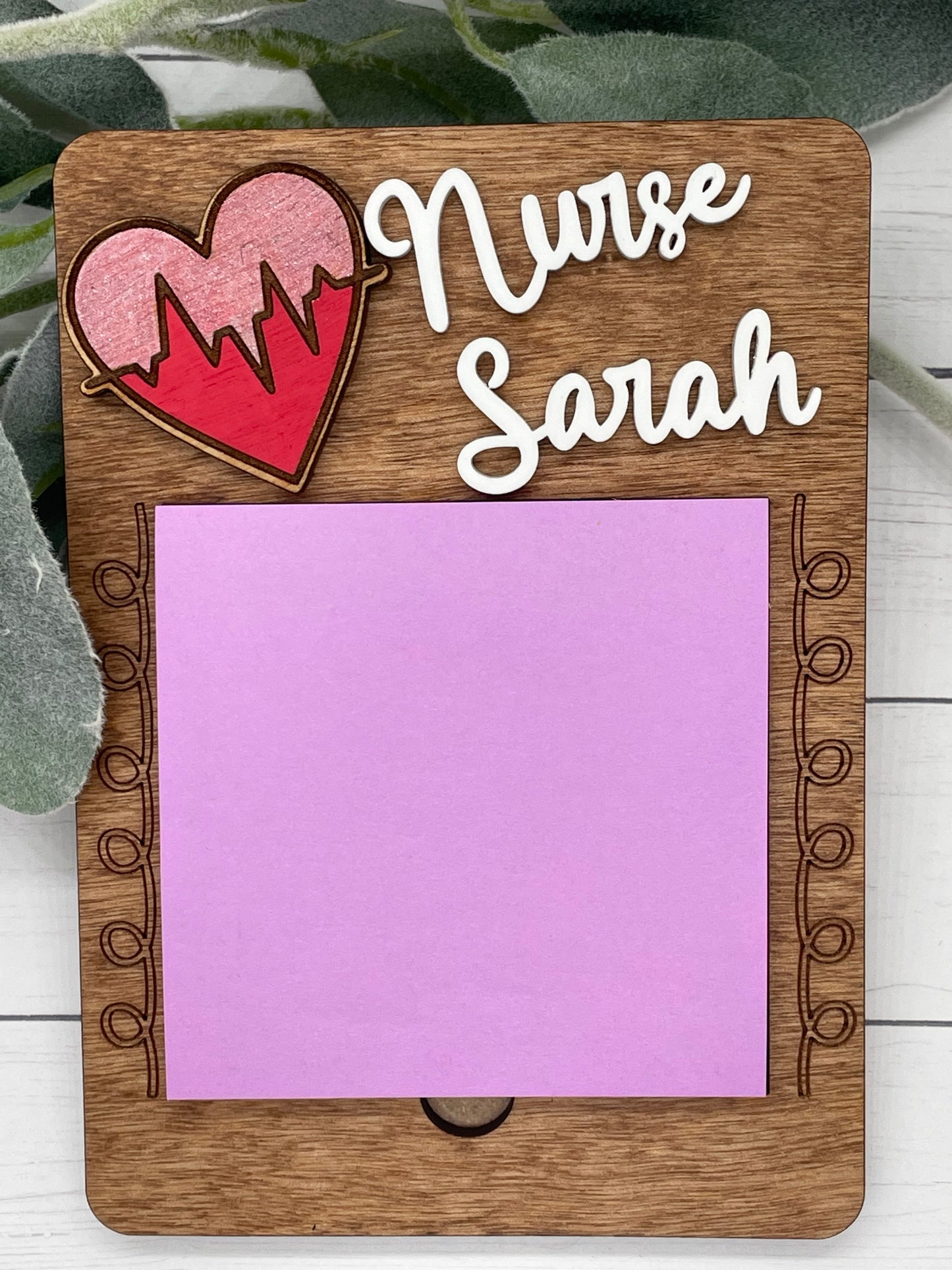 Teacher or Nurse Notepad Holder for Sticky pad