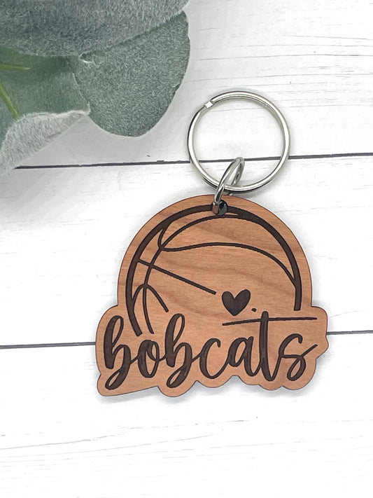 Bobcat Basketball Keychains