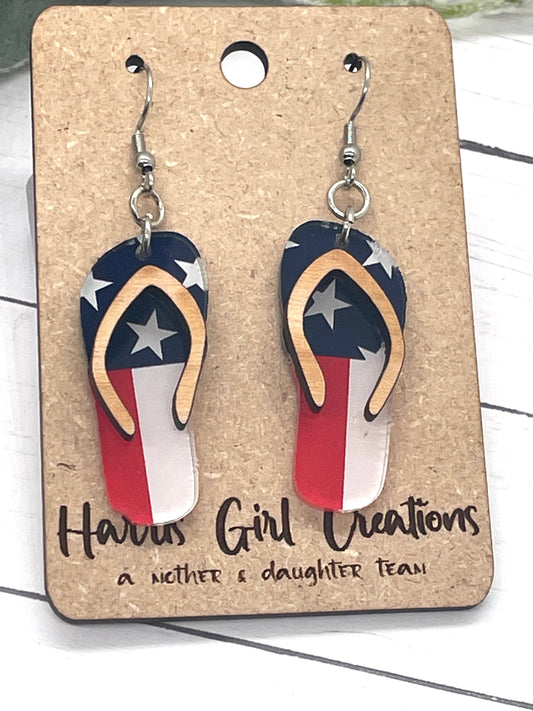 Flip Flop US Flag Dangle