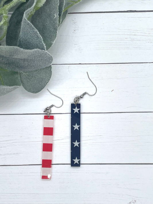 US Flag Star Bar Dangle