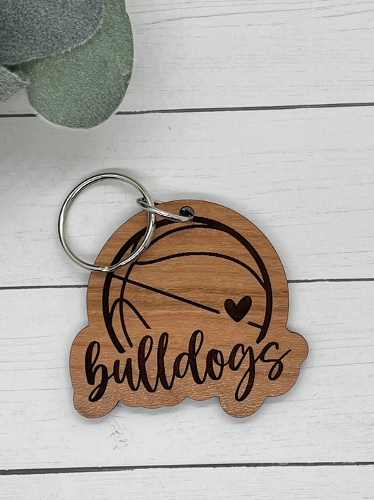 Bulldog Basketball Keychains