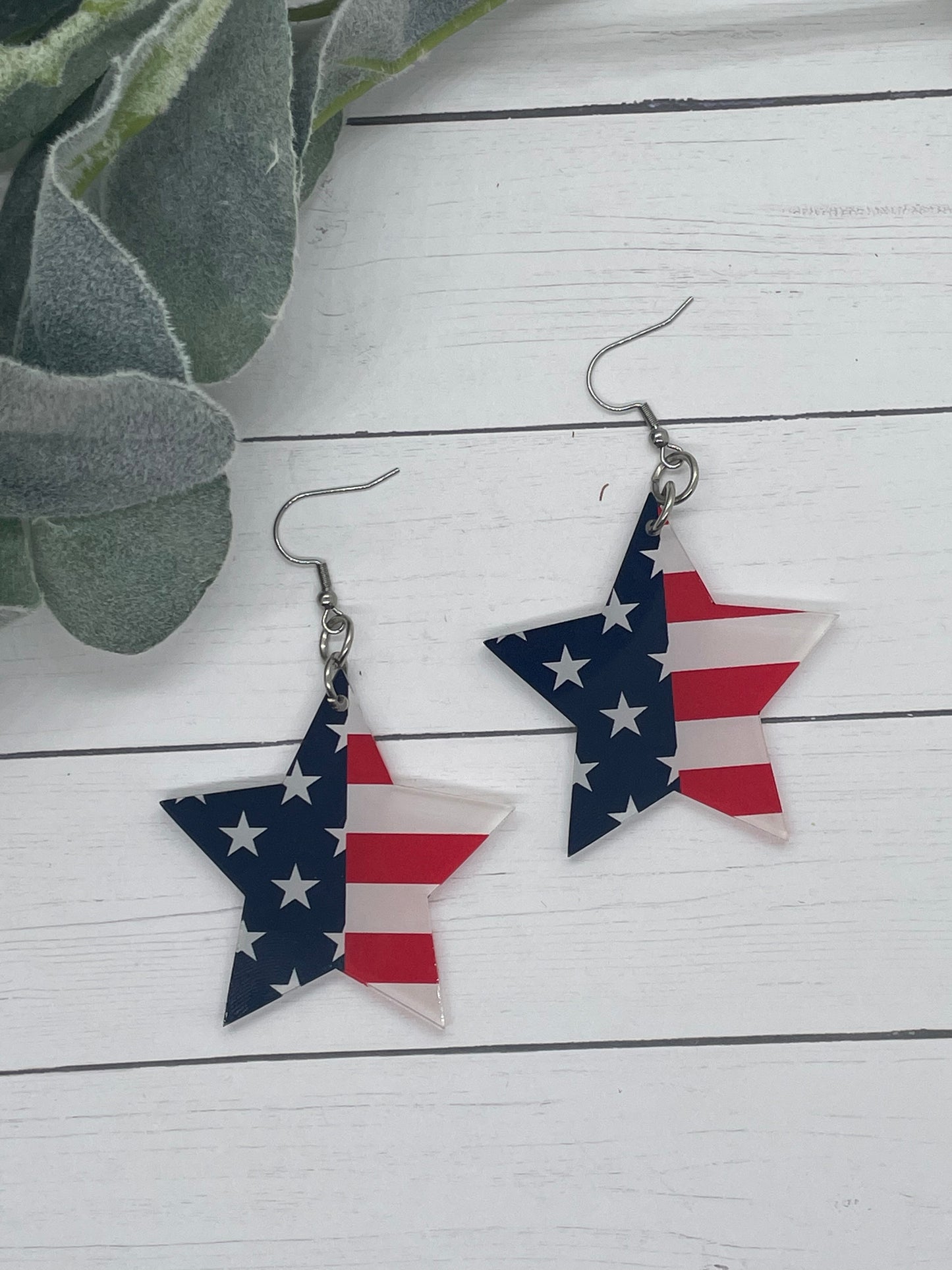 US Flag Star Shape Dangle