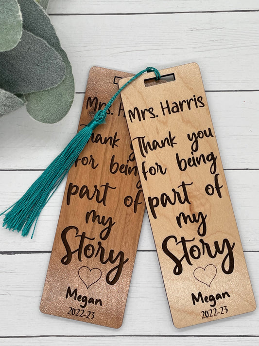 Teacher Appreciation Personalized Bookmark