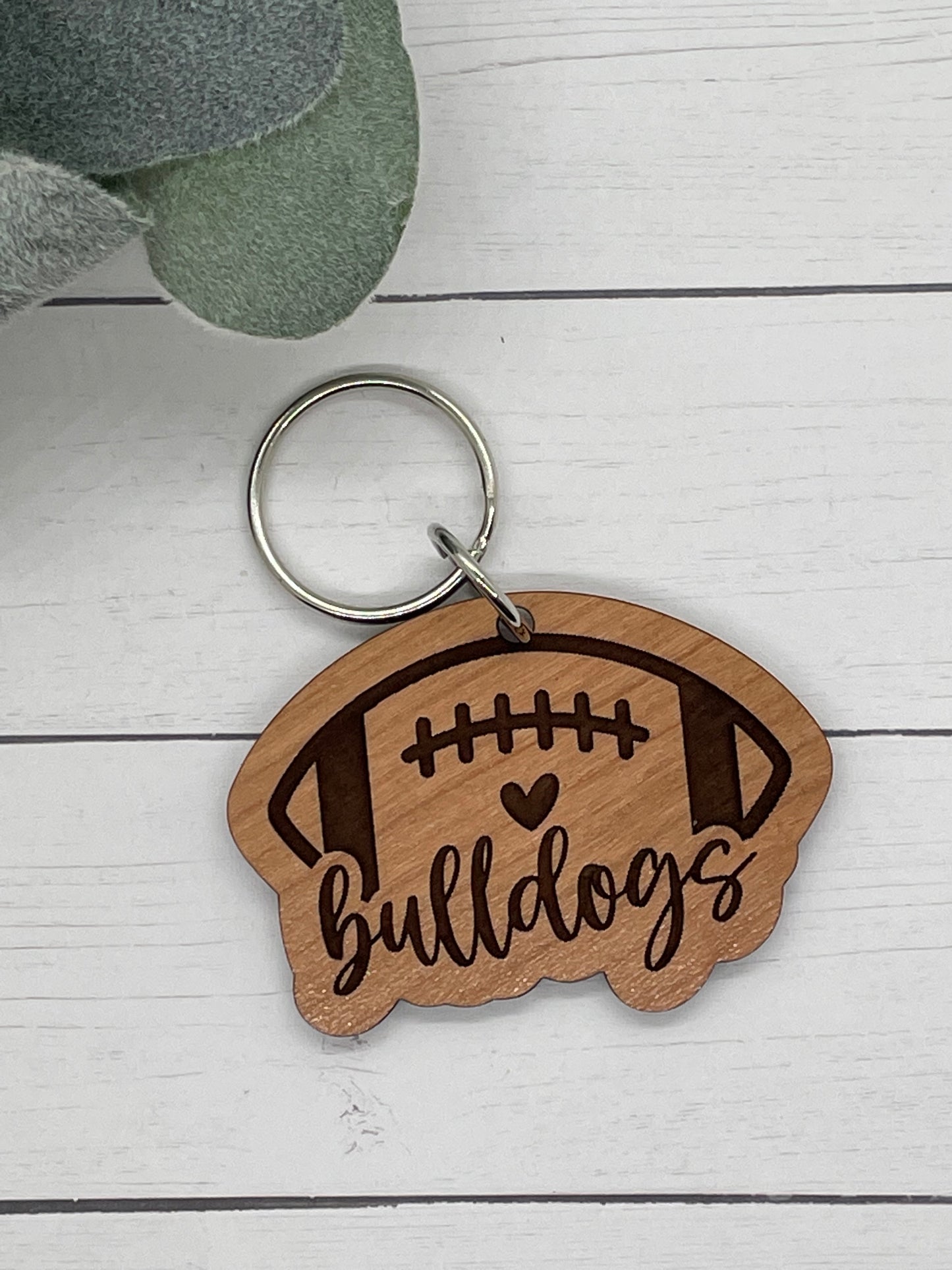 Bulldog Football Keychains