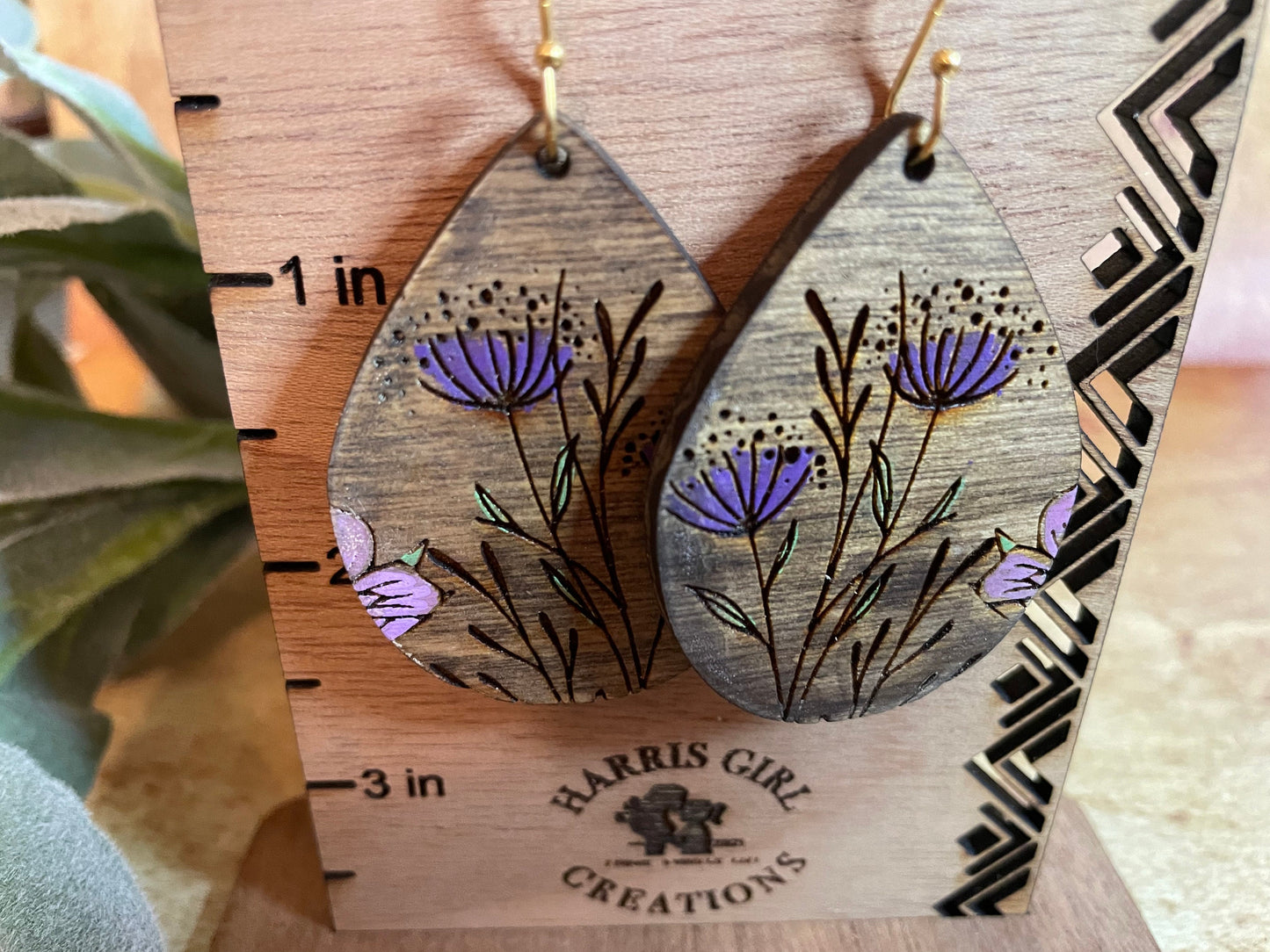 Purple Wildflower Teardrop (Hand-painted)