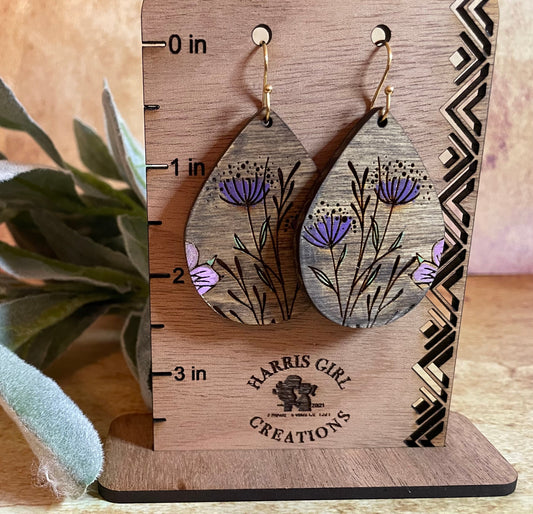 Purple Wildflower Teardrop (Hand-painted)