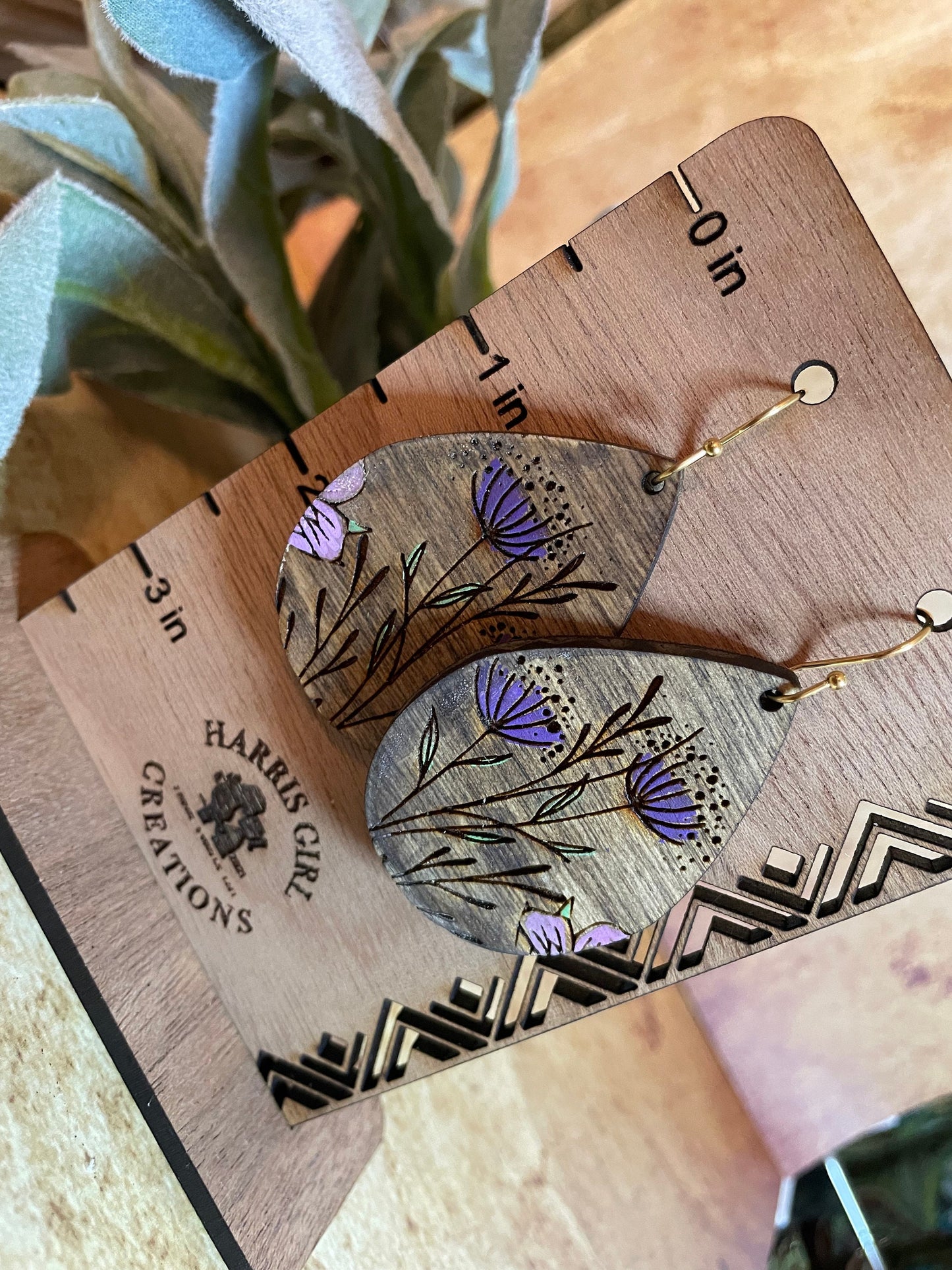 Purple Wildflower Teardrop (Hand-painted)