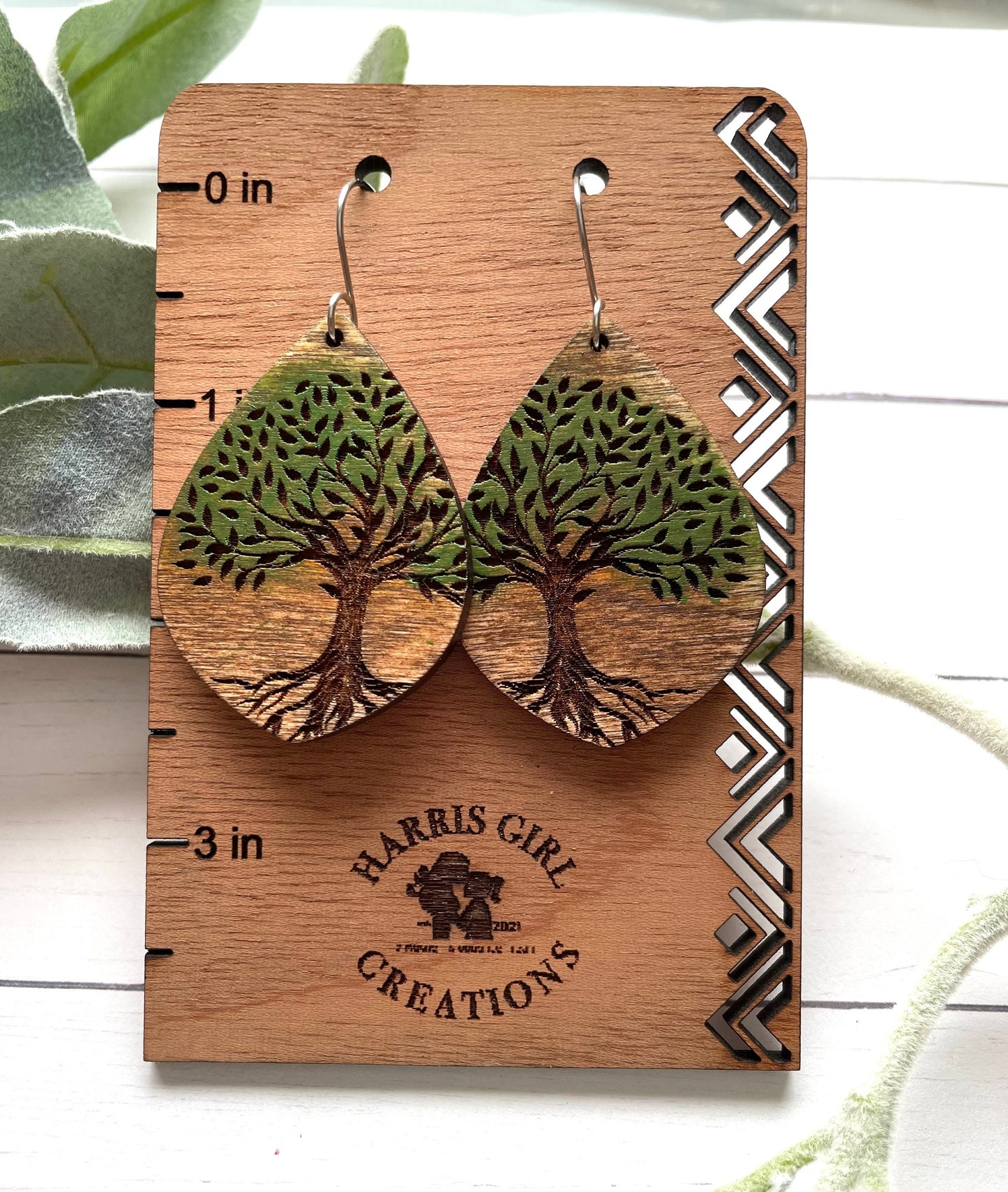 Tree with Roots Teardrop (Hand-painted)