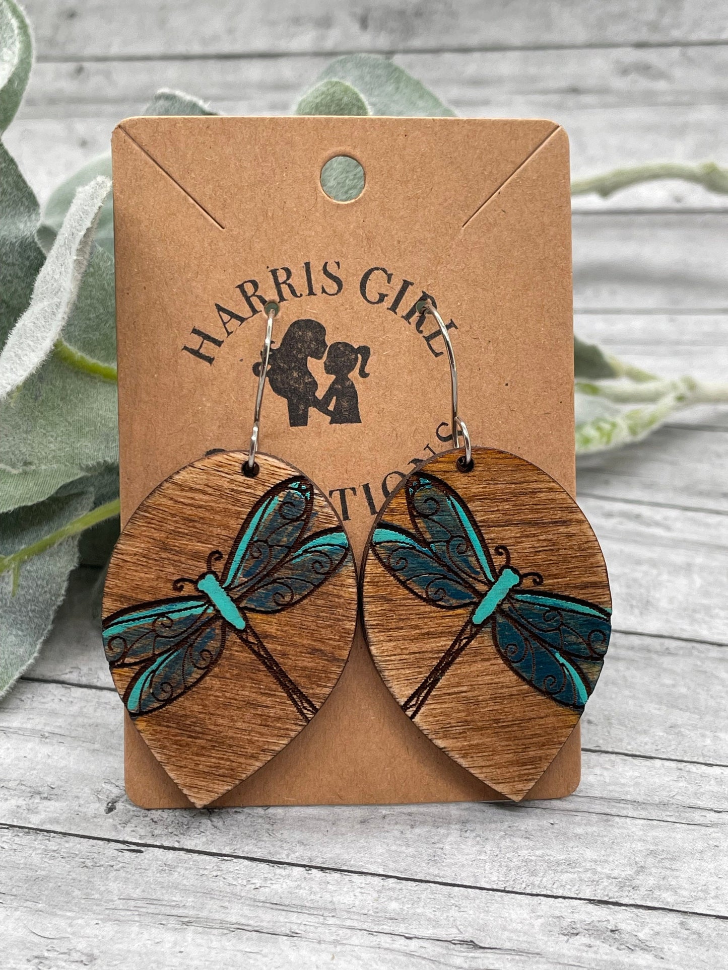 Dragonfly Drop Earring (Hand-painted)